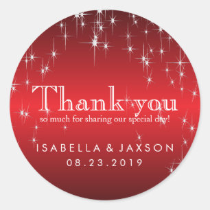 Starlights in Metallic Red Ronde Sticker