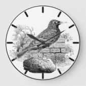 Starling British Bird Large Clock Grote Klok (Voorkant)