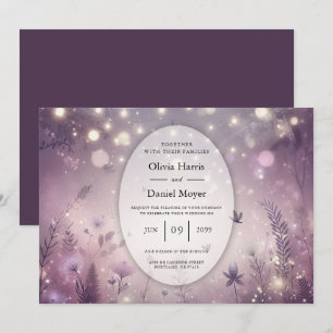 Starlit Enchantment in Bloom Wedding Kaart