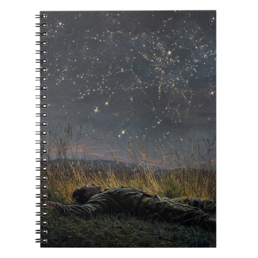 Starlit Field Dreaming Night Notitieboek (Voorkant)