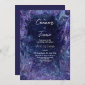 Starlit Galaxy Faire-part de mariage (Devant / Derrière)