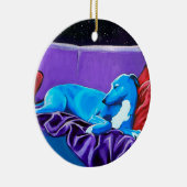 "Starlit lurcher" Keramisch Ornament (Rechts)