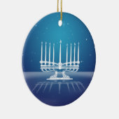 Starlit Menorah II Keramisch Ornament (Rechts)