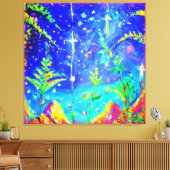 "Starlit Oerwoud" Cute Painting. Bestel nu Canvas Afdruk (Insitu (Woonkamer))