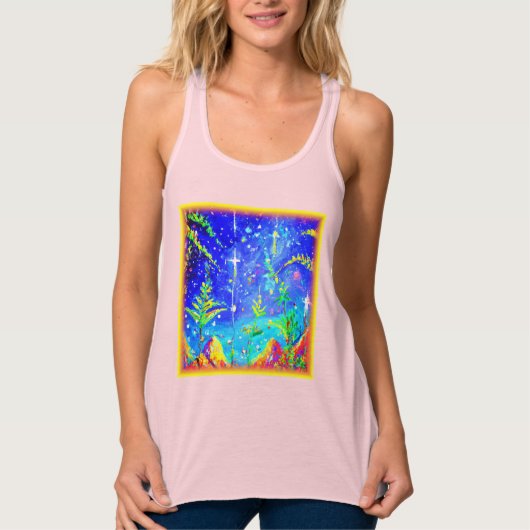 "Starlit Oerwoud" Cute Painting. Bestel nu Tanktop (Voorkant)