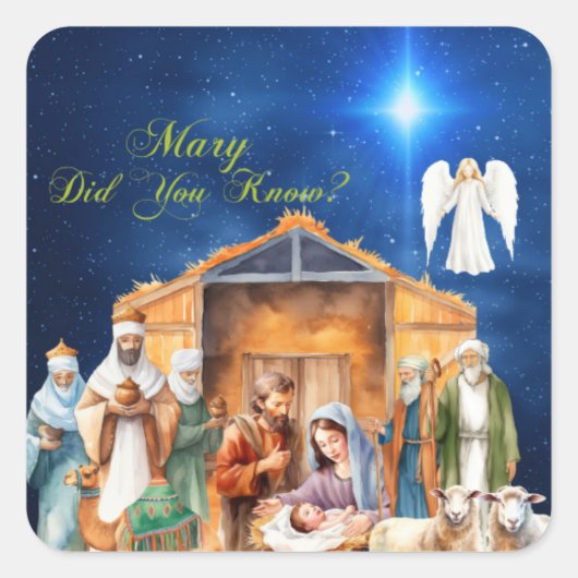 Starlit Openbaring: Mary Wist je dat?" Vierkante Sticker (Voorkant)