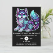 Starlit Spirit Wolf Invitation d'anniversaire (Debout devant)
