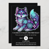 Starlit Spirit Wolf Invitation d'anniversaire (Devant / Derrière)