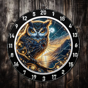 Starlit Wisdom Owl Dartboard Art Dartbord