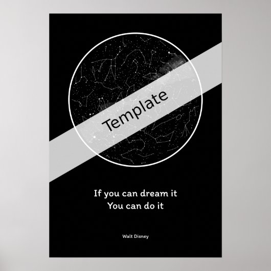 StarMap360 - A2 gepersonaliseerde sky map Poster (Voorkant)