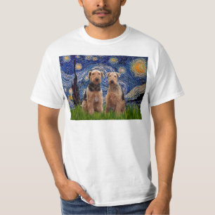 Starnacht - Airedale Terriers (twee) T-shirt