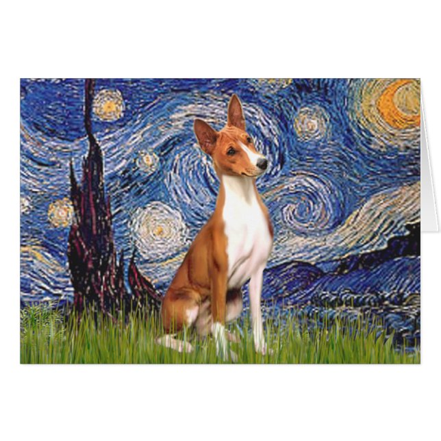 Starnacht - Basenji (Voorkant Horizontaal)