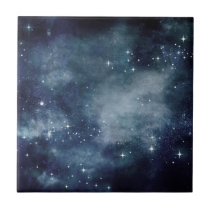 Starnacht Blauwe Lucht Sterren Liefhebbers Univers Tegeltje