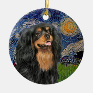 Starnacht - Cavalier (zwart / Tan) Keramisch Ornament