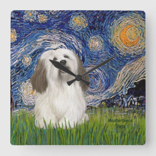Starnacht - Havanese (#1) Vierkante Klok