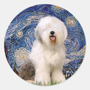 Starnacht - Oud Engels 6 Ronde Sticker