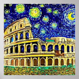 Starnacht Rome Italië Poster