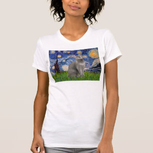 Starnacht - Russische Blauwe kat T-shirt
