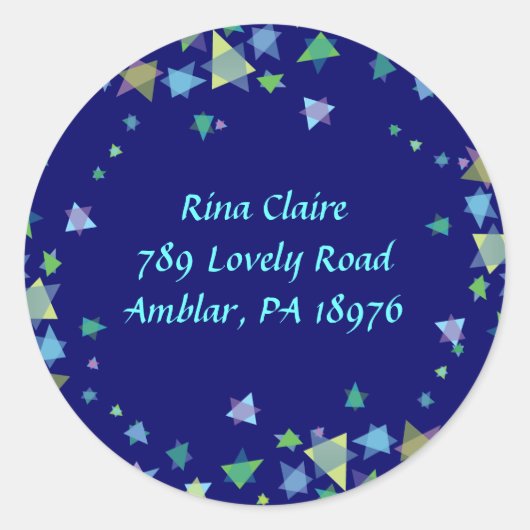 Starof David Jewish REPY RETURN étiquettes autocol (Devant)