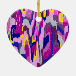 Starry Abstract in Purples and Blues Keramisch Ornament