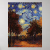 Starry Autumn Path – Poster in impressionistische (Voorkant)