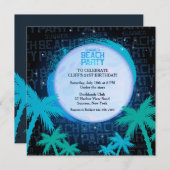 Starry Beach Party uitnodiging (Voorkant / Achterkant)