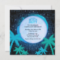 Starry Beach Party uitnodiging