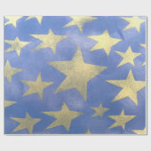 Starry Blue en Gold Cadeaupapier (Vlak)