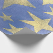 Starry Blue en Gold Cadeaupapier (Hoek)
