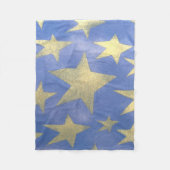 Starry Blue en Gold Fleece Deken (Voorkant)