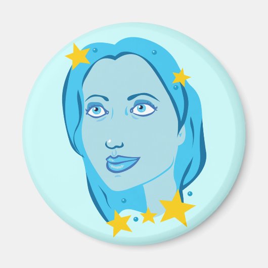 Starry Blue Girl Magneet (Voorkant)