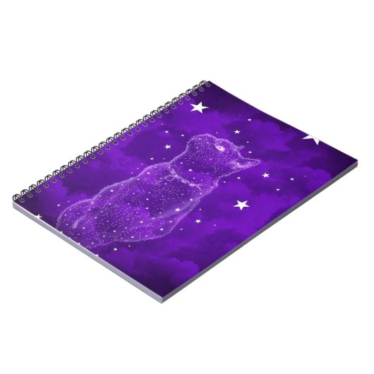 Starry Cat Notebook, Paars Notitieboek (Linkerzijde)