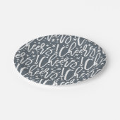 Starry Cheers Brush Script Moderne nieuwjaarsfoto Papieren Bordje (Gekanteld)