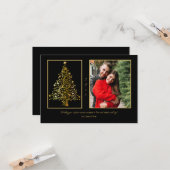 Starry Christmas Tree photo Appartement Carte de v (Devant/Arrière en situation)