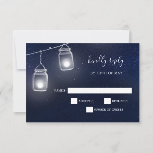 Starry ciel mason jarres invitations de mariage rs (Devant)