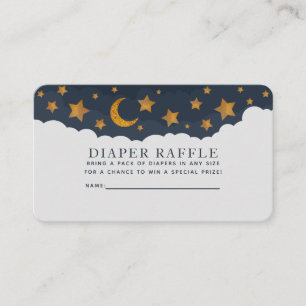 Starry Clouds Baby shower Luier Raffle Visitekaartje