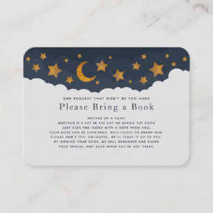 Starry Clouds Baby shower Neem een boek mee Visitekaartje