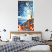 Starry Coast Town Canvas Afdruk (Insitu (Slaapkamer))