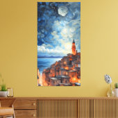 Starry Coast Town Canvas Afdruk (Insitu (Woonkamer))