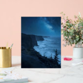 Starry Coastal Night – Serene Milky Way Ocean View Acryl Bord (Huwelijk)