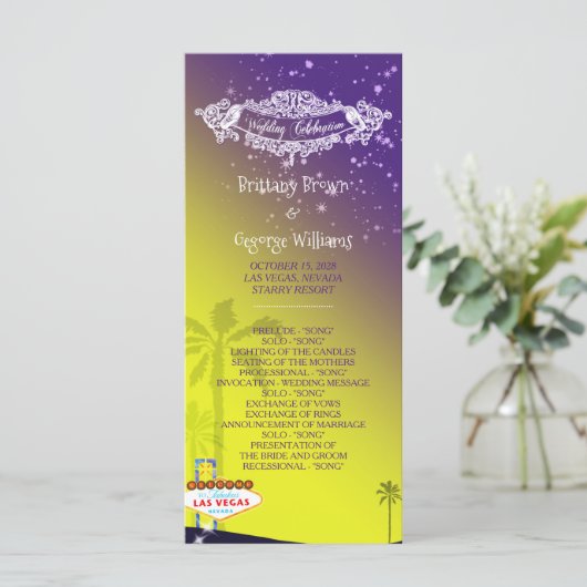 Starry Evening Las Vegas Wedding Programme (Debout devant)