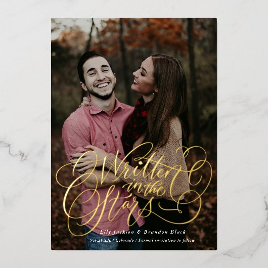 Starry-Eye Bewaar de datum Folie Uitnodiging (Voorkant)