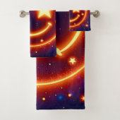 Starry-Eyed Glow Emoji Bad Handdoek (Insitu)