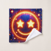 Starry-Eyed Glow Emoji Bad Handdoek (Wasdoekje)