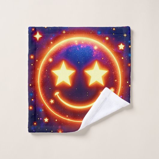 Starry-Eyed Glow Emoji Bad Handdoek (Wasdoekje)