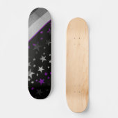 Starry Gay Pride Flag Sparkly Asexual Glitter Skateboard (Voorkant)