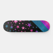 Starry Gay Pride Flag Sparkly Bisexual Glitter Skateboard (Horizontaal)