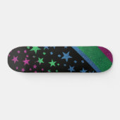 Starry Gay Pride Flag Sparkly Polysexual Glitter Skateboard (Horizontaal)