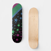 Starry Gay Pride Flag Sparkly Polysexual Glitter Skateboard (Voorkant)