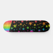Starry Gay Pride Flag Sparkly Rainbow Glitter Skateboard (Horizontaal)